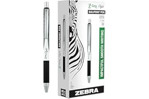 Zebra Pen Z-Grip Flight Retractable Ballpoint Pen, Bold Point 1.2mm, Black Ink, School Supplies, Teacher Supplies, and Office Supplies, Smooth Writing, Quick-Drying, 12-Pack (21910)