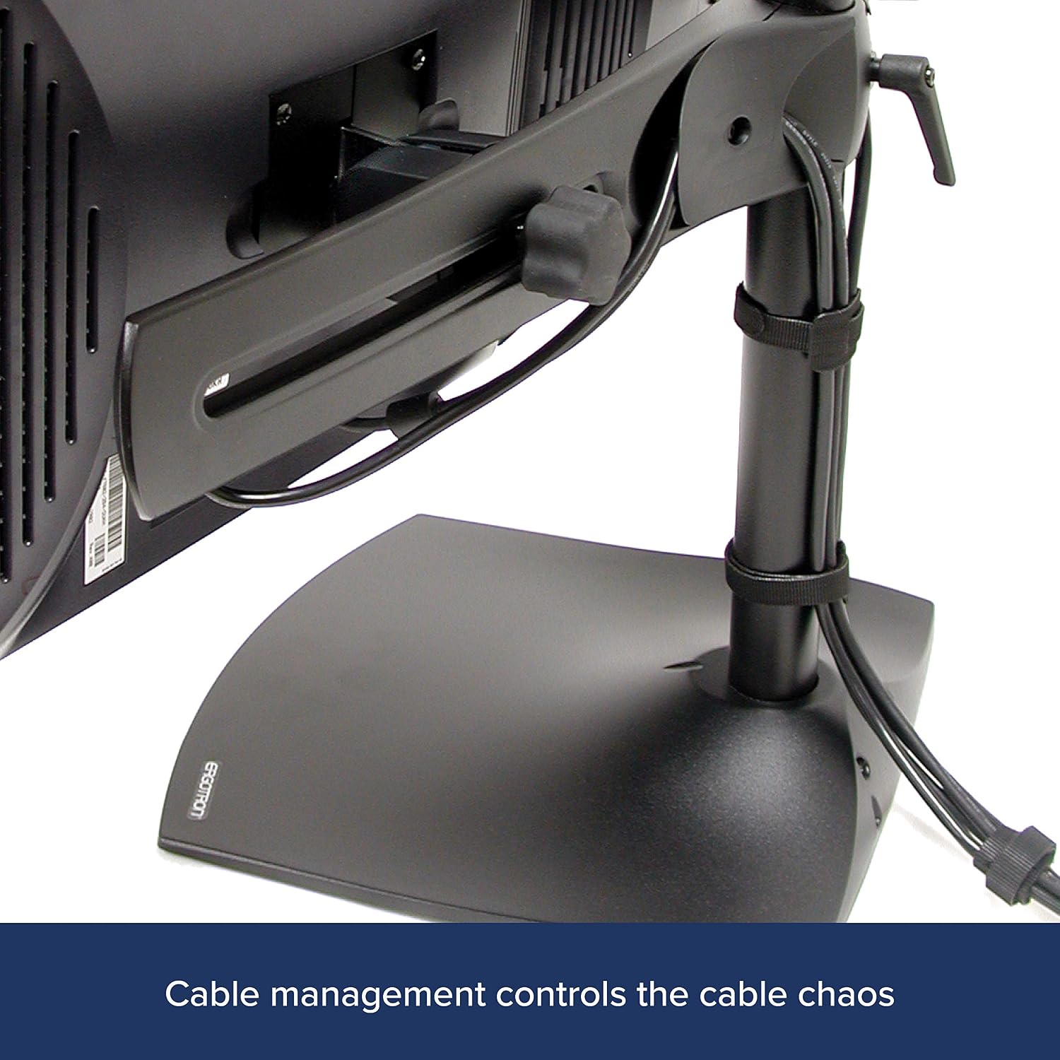 Ergotron DS100 Quad-Monitor Desk Stand - Stand for quad flat panel - aluminium, steel - black - screen size: up to 24" - Image 3