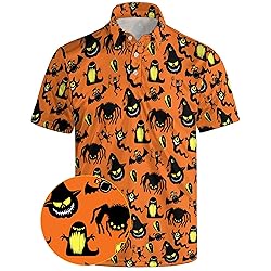 Xdceu Skull Golf Shirts for Men - Halloween