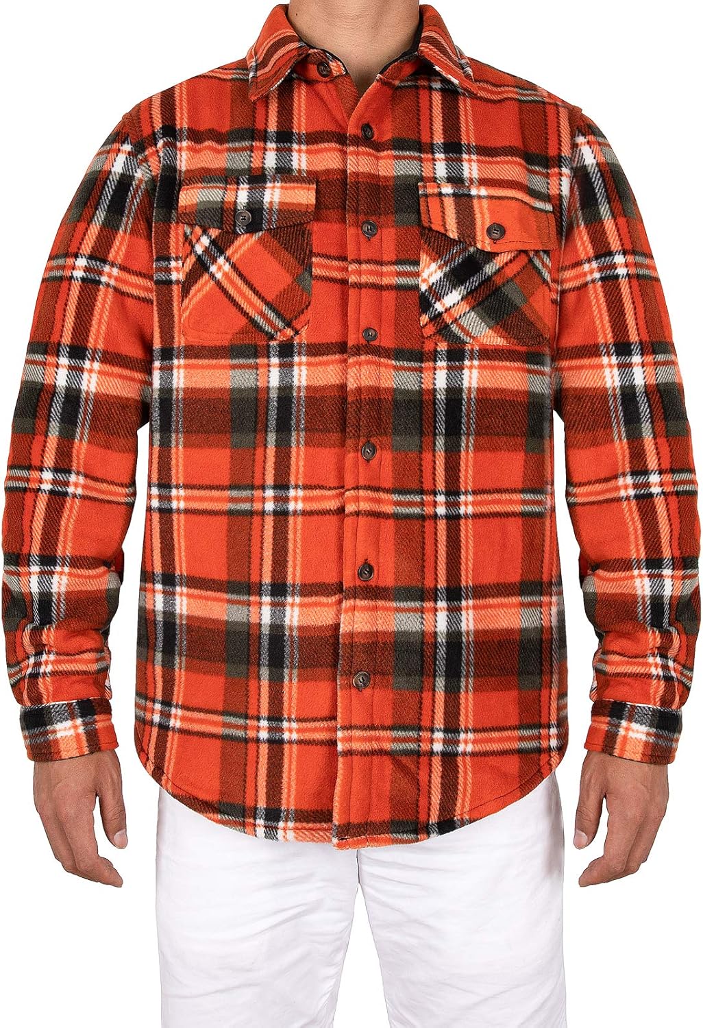 Men's Warm Sherpa Lined Fleece Plaid Flannel Shirt Jacket(All Sherpa Fleece Lined): Clothing