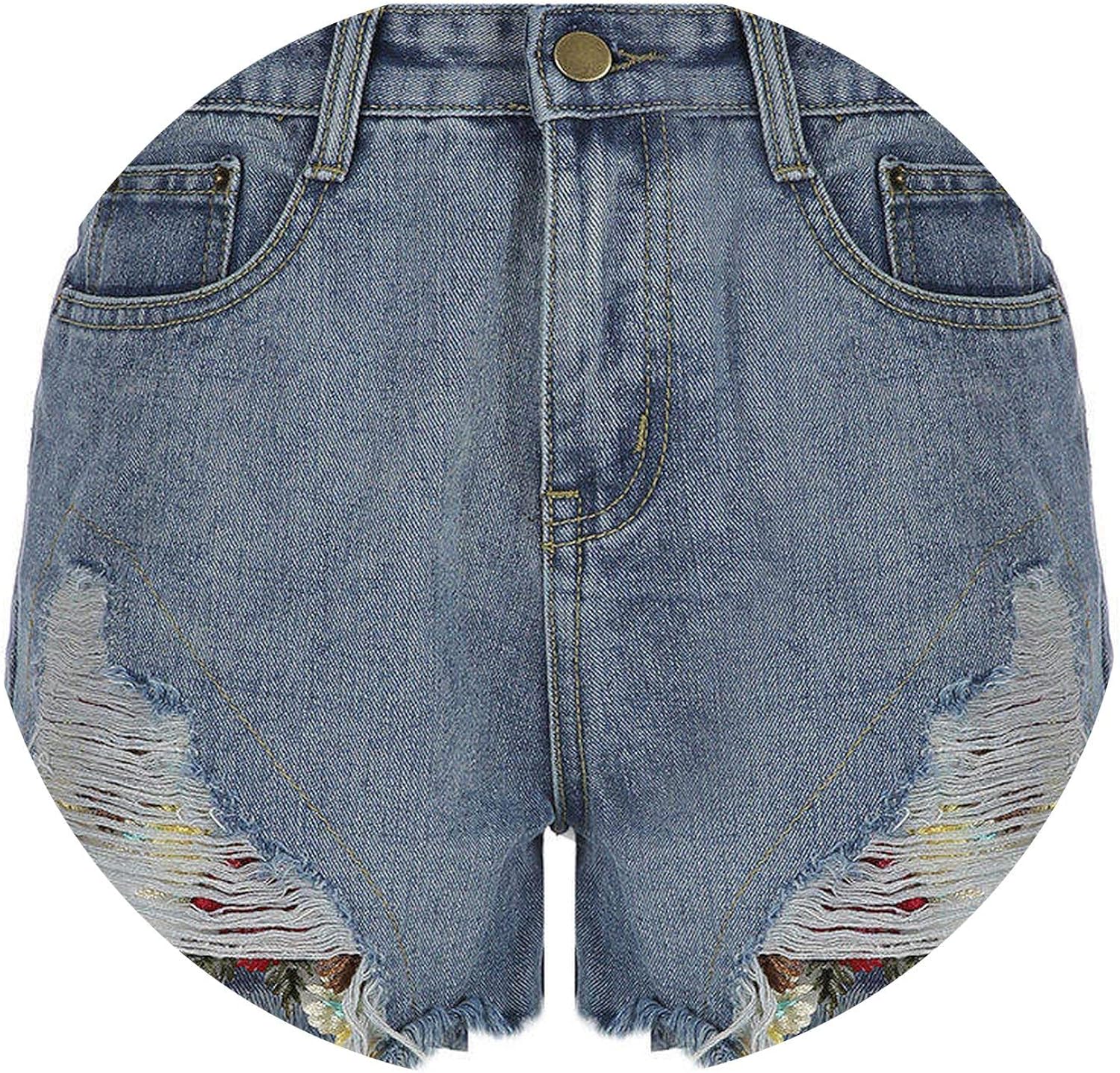 elastic waist shorts denim