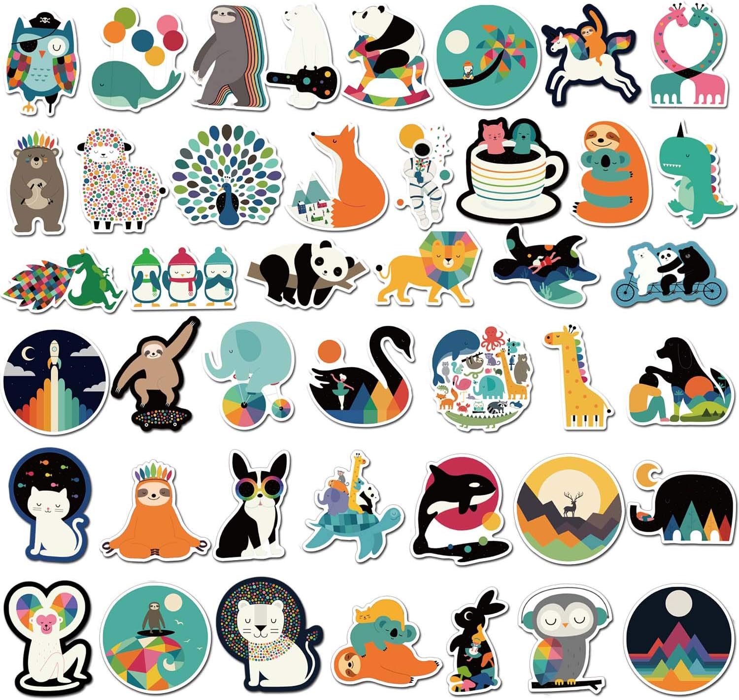 KOWASO Cute Stickers(100Pcs),Waterbottles and Laptop Aesthetic Trendy Decal Sticker Pack for Kids,Teens, Girls, Women Teaching Vinyl Stickers