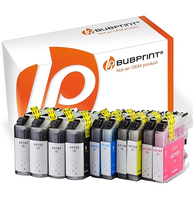 Bubprint 10 Druckerpatronen kompatibel für Brother LC-123 LC123 für DCP-J132W MFC-J4510DW MFC-J470DW MFC-J6520DW MFC-J6720DW 