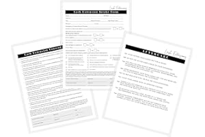 LASHICORN Lash Extension Consent Form, Intake Form, Aftercare Form | 75 Pack | 8.5x11" inch Paper Size Form | Eyelash Extension Supplies | 25 Consent Forms, 25 Client Intake Forms, 25 Aftercare Forms