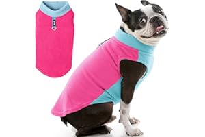 Gooby Half Stretch Fleece Vest Dog Sweater - Pink, Small - Warm Pullover Fleece Dog Jacket with D-Ring Leash - Winter Small Dog Sweater Coat - Cold Weather Dog Clothes for Small Dogs Boy or Girl