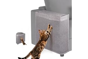 TCOOSO Cat Scratch Protector for Sofa - Couch Protector from Cat Claws Fit for Both Arm Side of Sofa,Couch Corner Scratcher with Expanded Coverage Color-Matched Sisal Pad Universal Fit