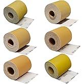 30 Yards 2-3/4" Wide Continuous Sandpaper Roll Set -60 80 120 180 320 400 Grit Hook &amp; Loop Backing Longboard Sanding Sheets for Automotive, Woodworking Color Sanding, Finishing Metal
