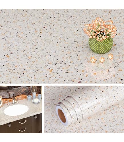 RoomMates Terrazzo Tapete – Abzieh- & Klebbar, Mehrfarbig, 1 Rolle (ca. 2,6 M²), Rückstandslos Entfernbar