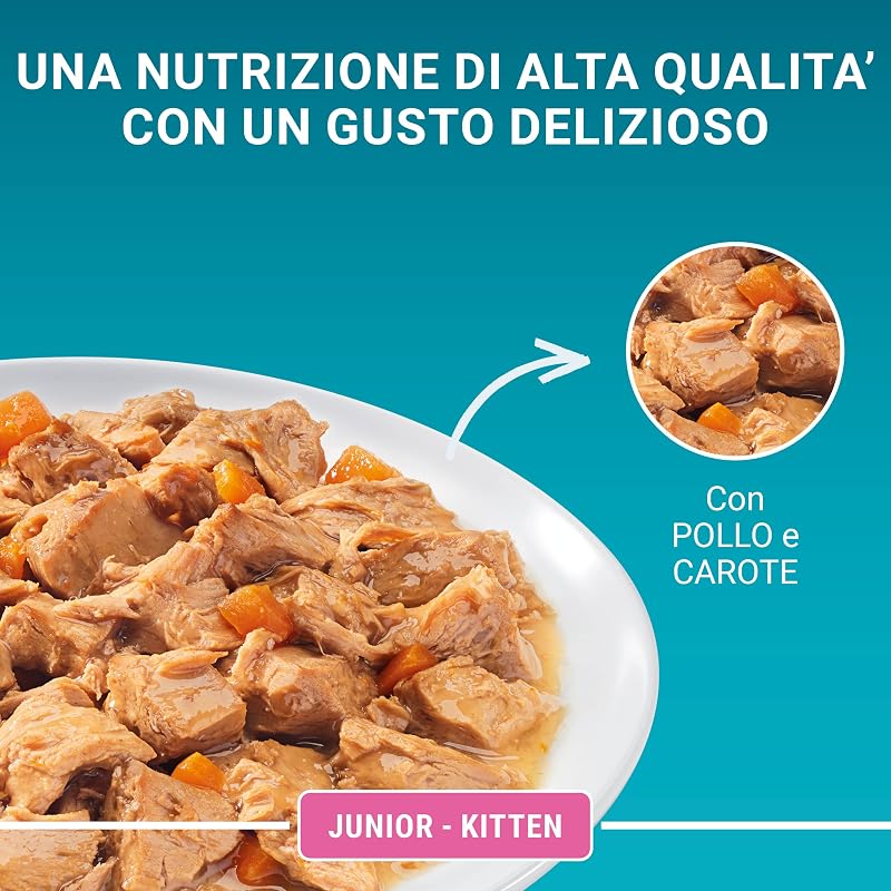 Junior Cibo Umido per Gattini, 48 Bustine da 85 g