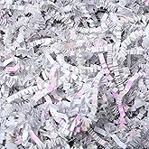 Previvo 8oz Crinkle Cut Paper Filler Shredded Paper for Gift Baskets Gift Boxes Eco-Friendly Decorative Filler for Easter Wedding Christmas Birthday(Diamond White)