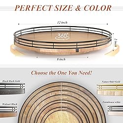 12" Lazy Susan Oak Wood Turntable Organizer for
