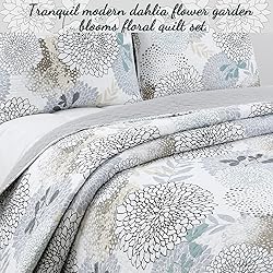 Cozy Line Home Fashions Nina Trista Flowers Aqua