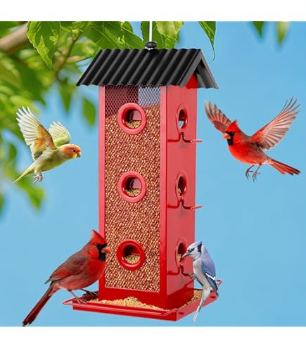 Kingsyard Mangeoires à Oiseaux En Maille Métallique Pour Suspension Extérieure, Mangeoire à Oiseaux Pour Pinsons Et Graines De Chardon, Grande Capacité De 1,1 Kg (cuivre Antique