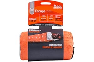 S.O.L. Survive Outdoors Longer SOL Escape Lite Bivvy - Reflects up to 70% Body Heat - Waterproof Emergency Blanket for Survival Gear - 82" x 32" - 5.5 oz - Orange