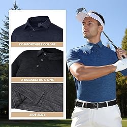BOOJO 5 Pack Polo Shirts for Men - Quick Dry