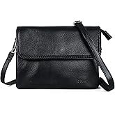 befen Genuine Leather Small Crossbody Bags for Women Cell Phone Bag Cross Body Purses,Silver Zipper