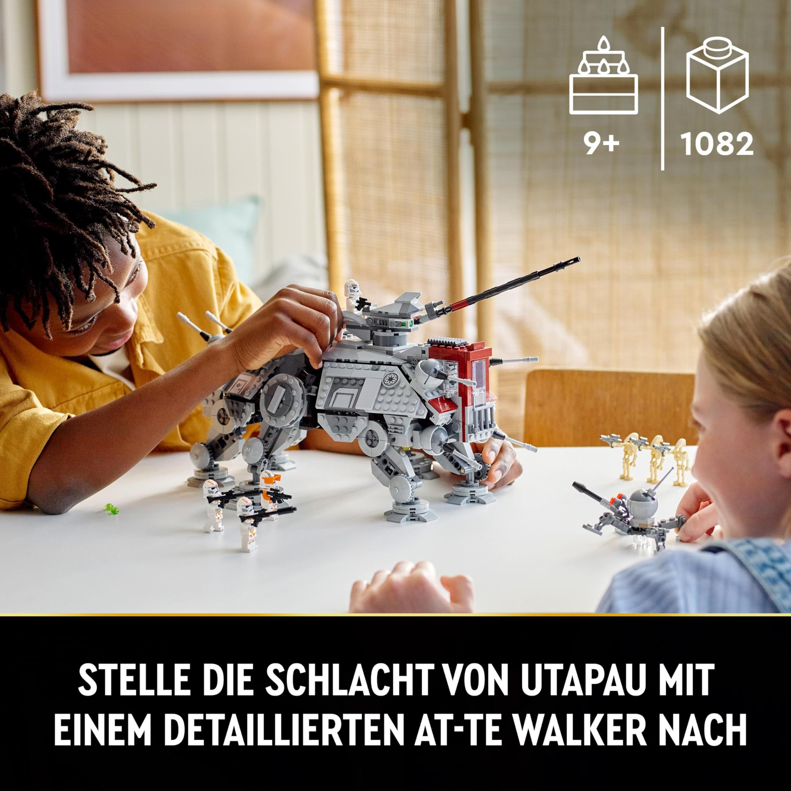 LEGO Star Wars 75337 AT-TE Walker Spielzeug mit 3 Mini-Figuren aus dem 212. Klon-Trupp, Zwergspinne und Battle Droid Figuren – Geschenk für Jungs ab 9 Jahren und Fans von Die Rache der Sith 2