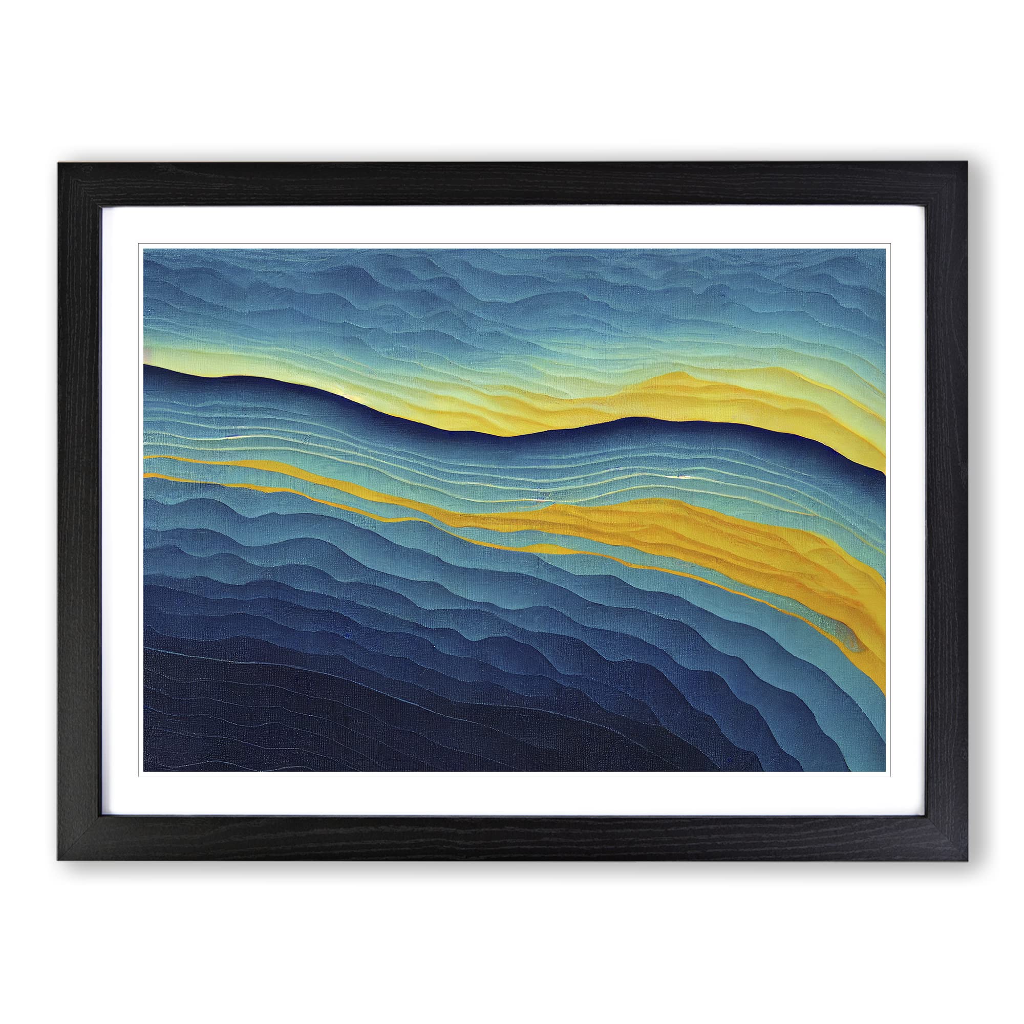 Modern Audio Soundwave Art Vol.2 Abstract Framed Print | A4 Black Framed Wall Art | Ready to Hang | Abstract Fantasy Picture | Living Room Bedroom Lounge Office
