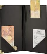 Securit Faux Leather Bill Presenter Restaurant Cafe Inner Card Slot Check view 5