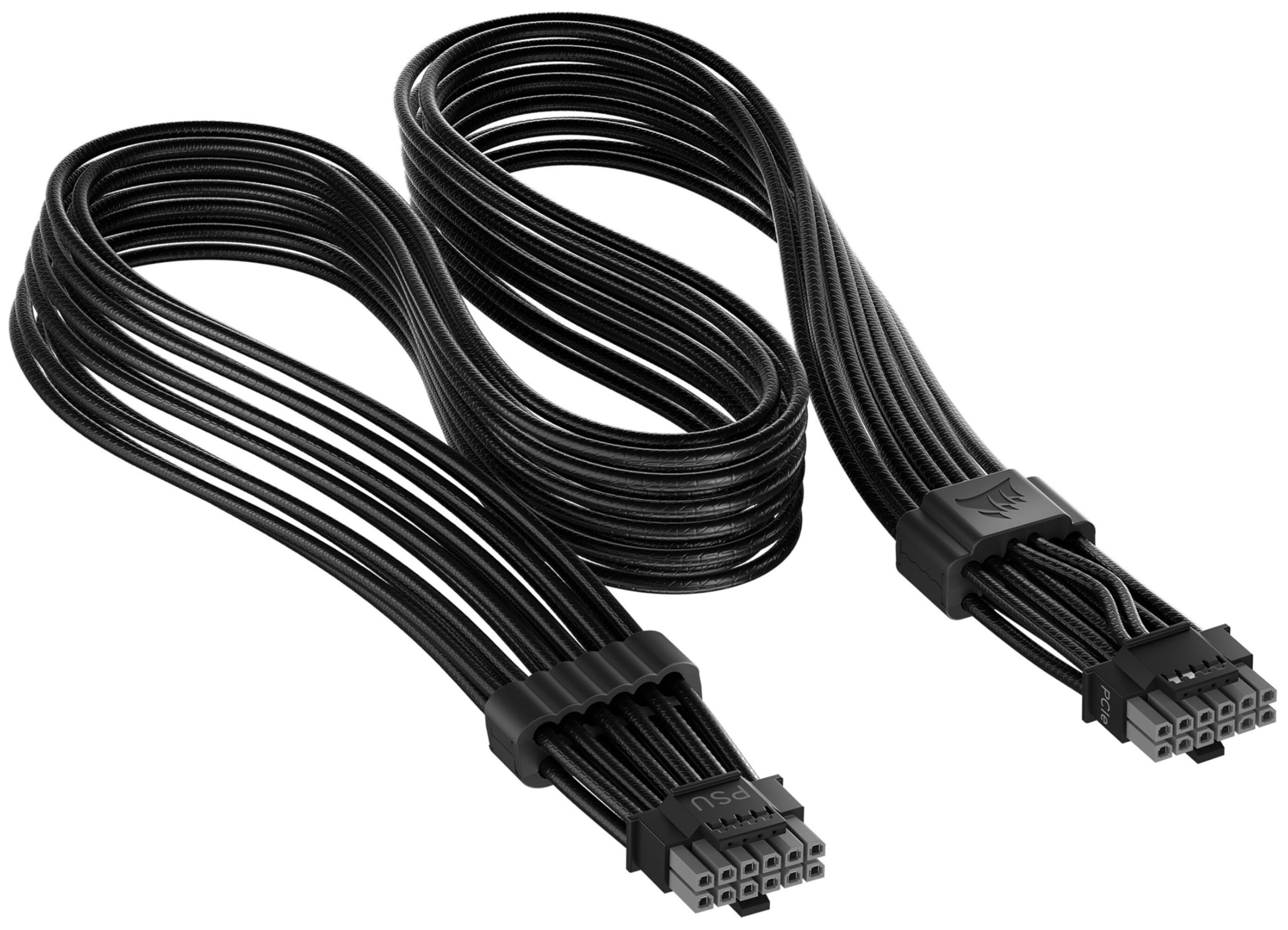 Corsair ThermalProtect PCIe 5.1 600W 12V-2x6 Netzteilkabel – Integrierter Übertemperaturschutz (OTP), Kompatibel mit Netzteilen mit einem 12-V-2x6-Anschluss – Schwarz