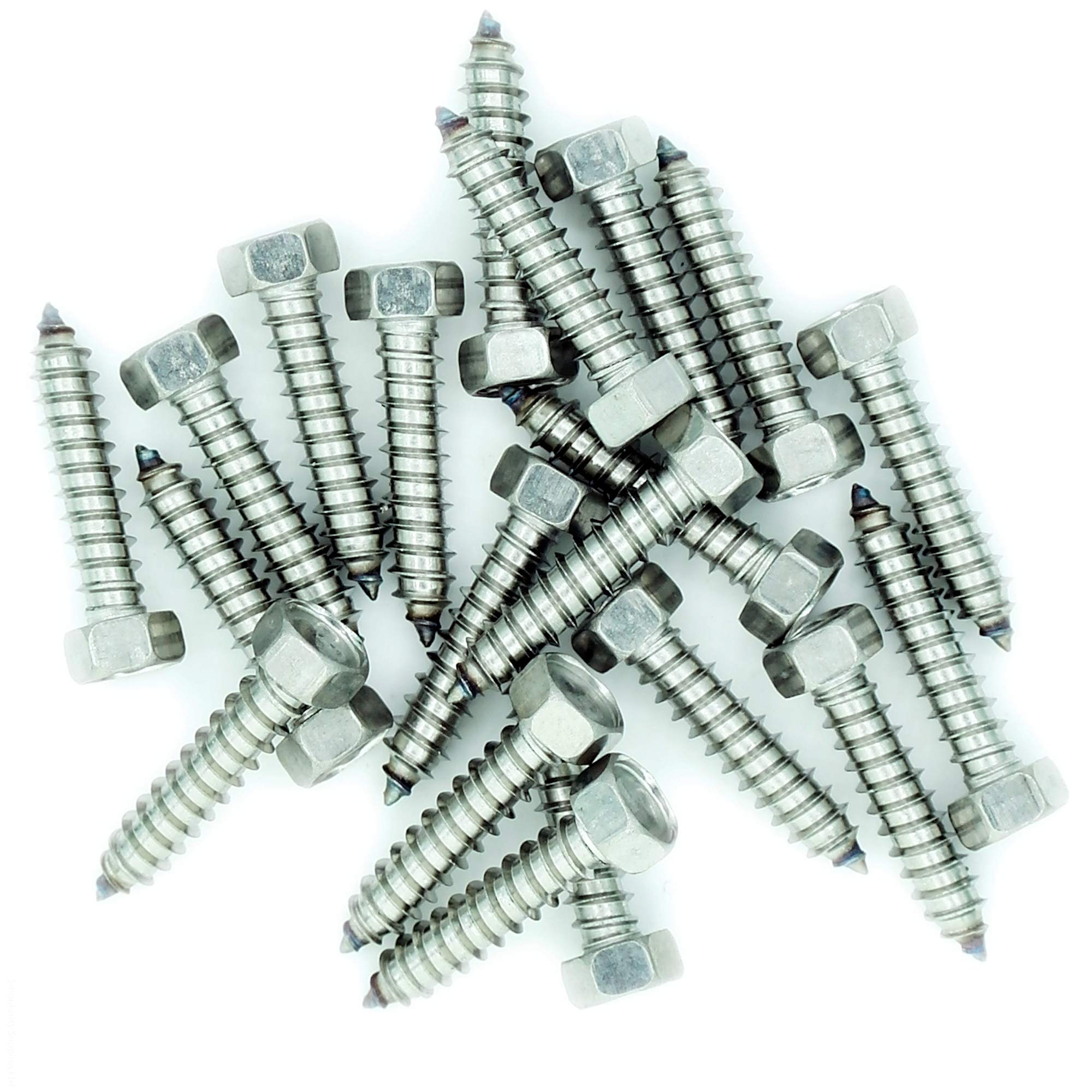 No.8 x 1.8 (4.2mm x 45mm) Hex Self-Tapping Screw - Stainless Steel (A2) (Pack of 20)