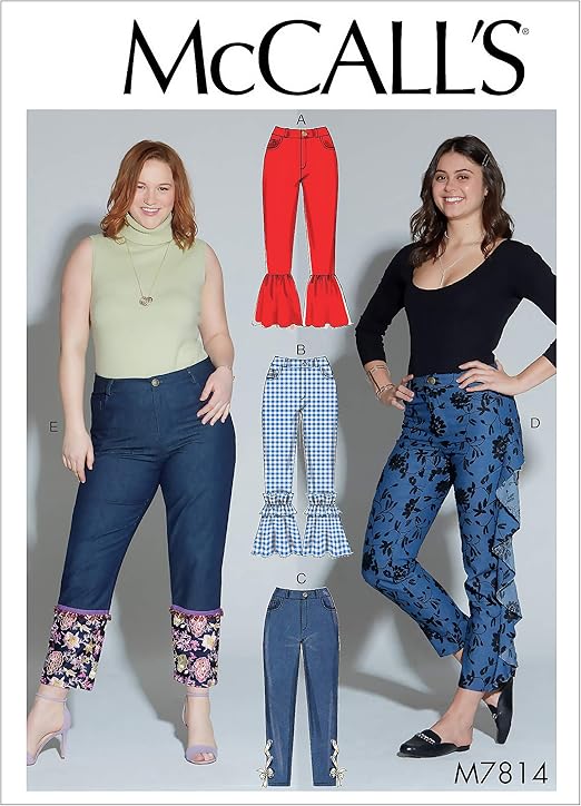 jeans with pattern on bottom