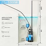 FOTING 1000W Submersible Water Pump with Float Switch 17600 L/H view 7