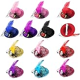 MTLEE 12 Pcs Valentine Mini Tea Party Hats for Girl Dress up Hair Fascinator Clip on Tiny Hat with Flower Feather Bow for Kid Women Costume Accessory, 2.75"