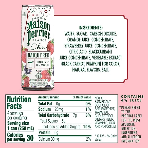 MAISON PERRIER CHIC DAIQUI’RED, 8.45 FL OZ CAN (4 COUNT)