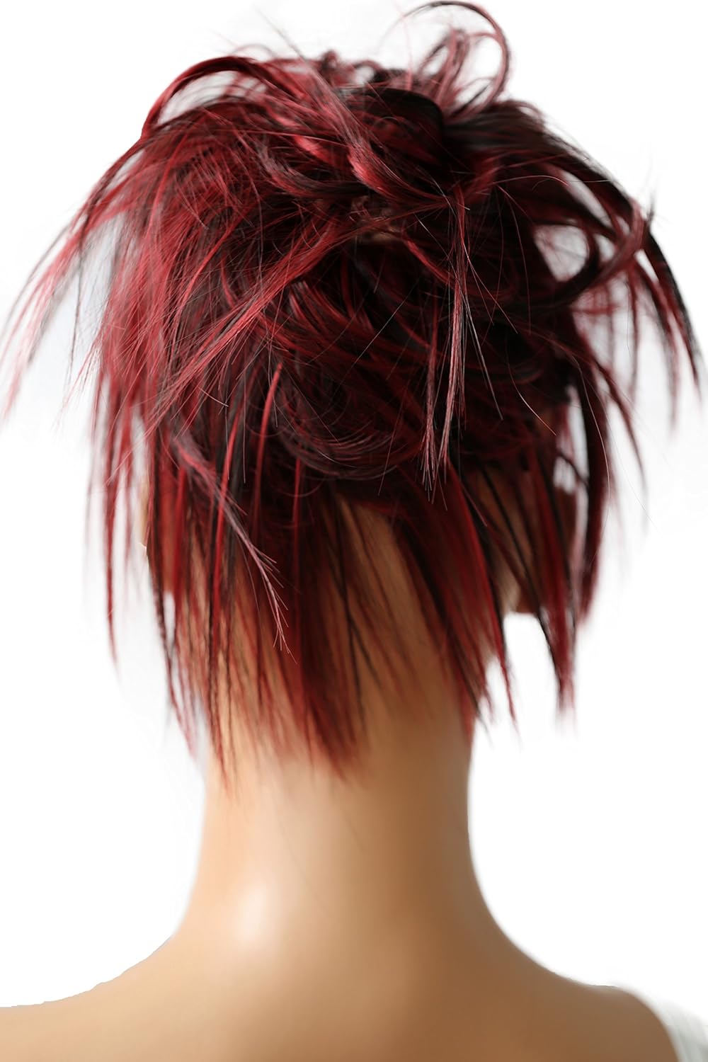 CAISHA XXL Jumbo Hairpiece Scrunchy Updo Bridal Hairstyle Messy Hair Tie Red Dark Brown Mix G28F, red dark brown mix #2H113A G28F