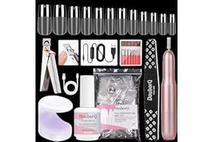 Major Dijit Gel X Nail Kit - Beginner Gel Nail Set with Nail Drill, 0.5oz 4-in-1 Nail Glue Gel, 500PCS Square Nail Tips, Nail Clipper, UV Lamp for Nail Extension & Art (Square)
