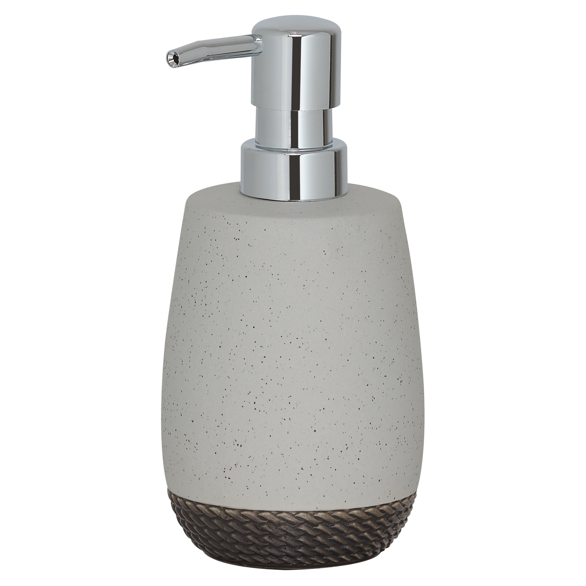 Sealskin Braid Soap Dispenser, Ceramic, Light Grey, 8.3 x 16.5 x 8.3 cm
