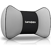 Samsonite Neck Pillow for Car – Ergonomic Memory Foam Headrest Cushion – Car Seat Support for Driving Comfort – Compact Neck Rest – Travel Pillow for Long Road Trip, Grey