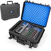 CASEMATIX DJ Mixer Case Compatible with Yamaha MG10XU, MG10, MG06 – Hard Shell Travel Case for 10-Input Stereo Mixers, Mics, Audio Interfaces & Cables – Two Customizable Foam Trays