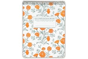 Decomposition Cali Poppies Top Bound Spiral Notebook – 7.5 x 9.75 Journal, College Ruled Lined Pages – Left-Handed Friendly Notebooks Ideal for Students, Artists & Office Professionals – Made in USA