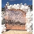 Shimmer Wall Backdrop Sequin Backdrop-24 Packs Rose Gold Panels Square Shimmer Wall Backdrop for Backdrop Photography Wedding Party Wall Panel