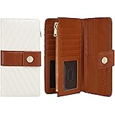 Sunpour Women Wallet RFID Blocking Trifold Wallet Slim Leather Wallet Large Capacity Credit Card Holder Thin Wallet with Zipper Pocket