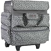 Everything Mary Teacher Rolling Tote – Grey & White Wheeled Bag for Classroom Supplies – Portable Organizer Cart for Teaching Materials, Crafts & Office Essentials