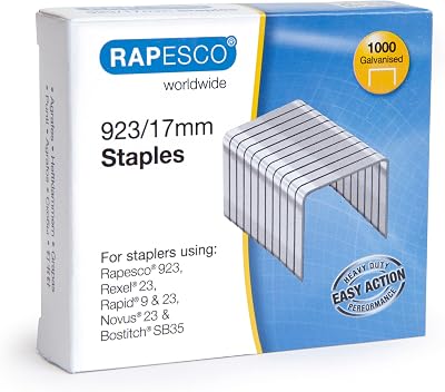 Rapesco 1240 923/17mm Galvanised Heavy Duty Staples Pack of 1000