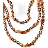 62" Designer REAL Cultured Pearl Necklace Jewelry Pearl Necklace Peach Rosaline PEARL SILK HandKnot Daughter Necklace Gift Birthday Pearl Jewellery for Graduation NATURAL Authentic Pearl Neckless AAA