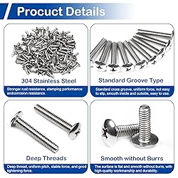 MroMax 10Pcs M4 x 25mm Truss Head Phillips Machine