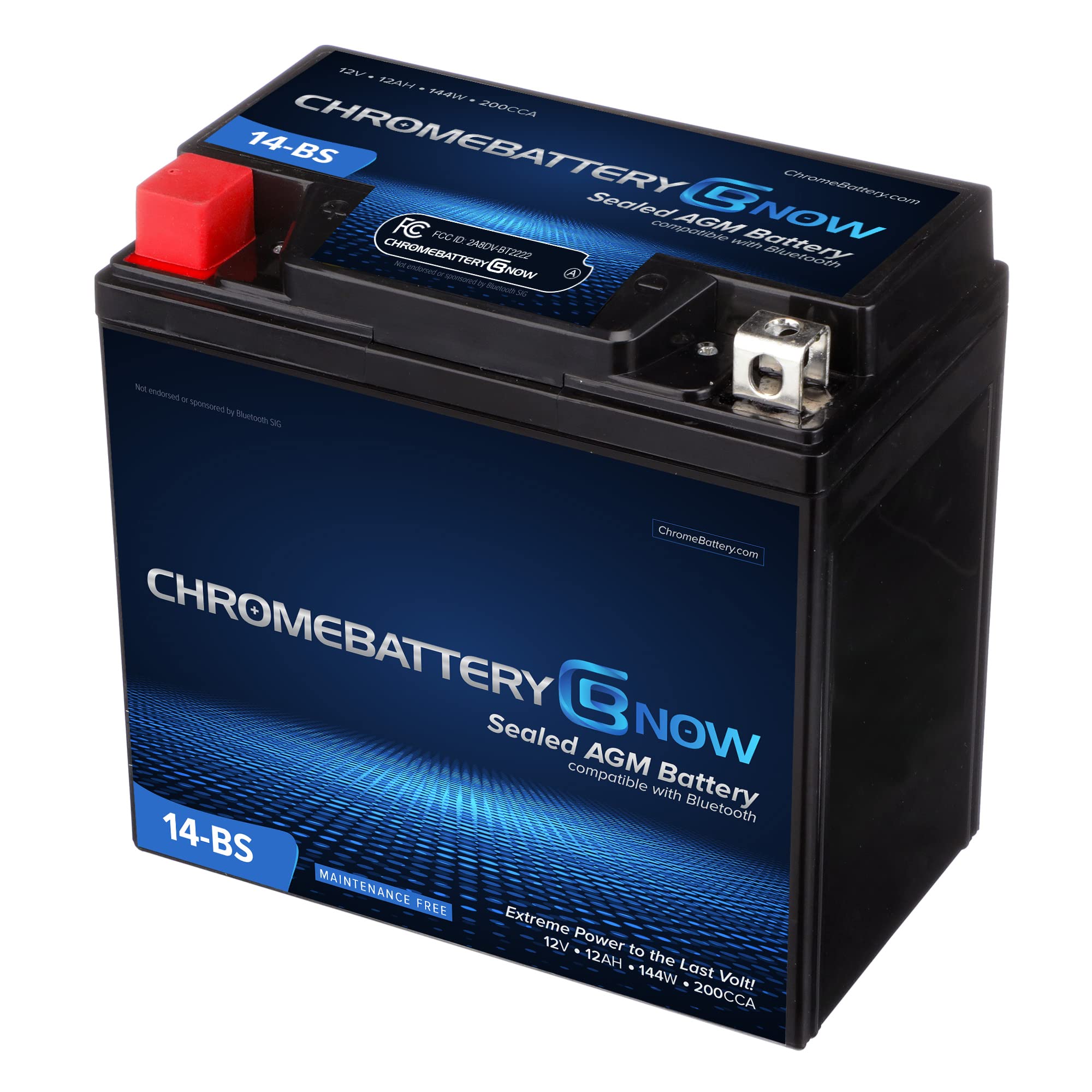 Photo 1 of CHROMEBATTERY NOW 14-BS Maintenance-Free 12V 15Ah Battery Replacement for ATV, Motorcycle, Jet Skis, Scooter, UTV, and More - Nut and Bolt (T3) Terminal