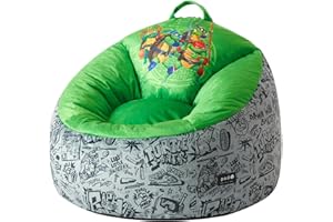 Idea Nuova Teenage Mutant Ninja Turtles Plush Bean Bag Hillside by Pod Comfortable Bean Bag Chair for Kids,Durable Fabric, Ideal for Playrooms and Bedrooms
