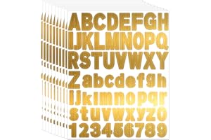 WANGHENG 992Pcs Letter Stickers,1 Inch Vinyl Self Adhesive Waterproof Scrapbook Alphabet Sticker,for Notebook,Scrapbooking Crafts,DIY Crafts Art Making（Gold）