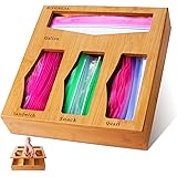 ECOGREDA Bamboo Ziplock Bag Storage Organizer for Kitchen Drawer, Baggie Organizer and Ziploc Bag Organizer, Hefty For Ziploc