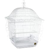 Prevue Pet Products Scrollwork Bird Cage Compatible with Stand - White | Vintage Design, Room for Accessories and Perches, Bottom Grille &amp; Drawer Slide Out for Easy Cleaning