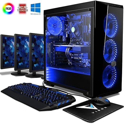 VIBOX Warrior 7 Gaming PC Computer with Game Voucher, Windows 10 OS, 3x
