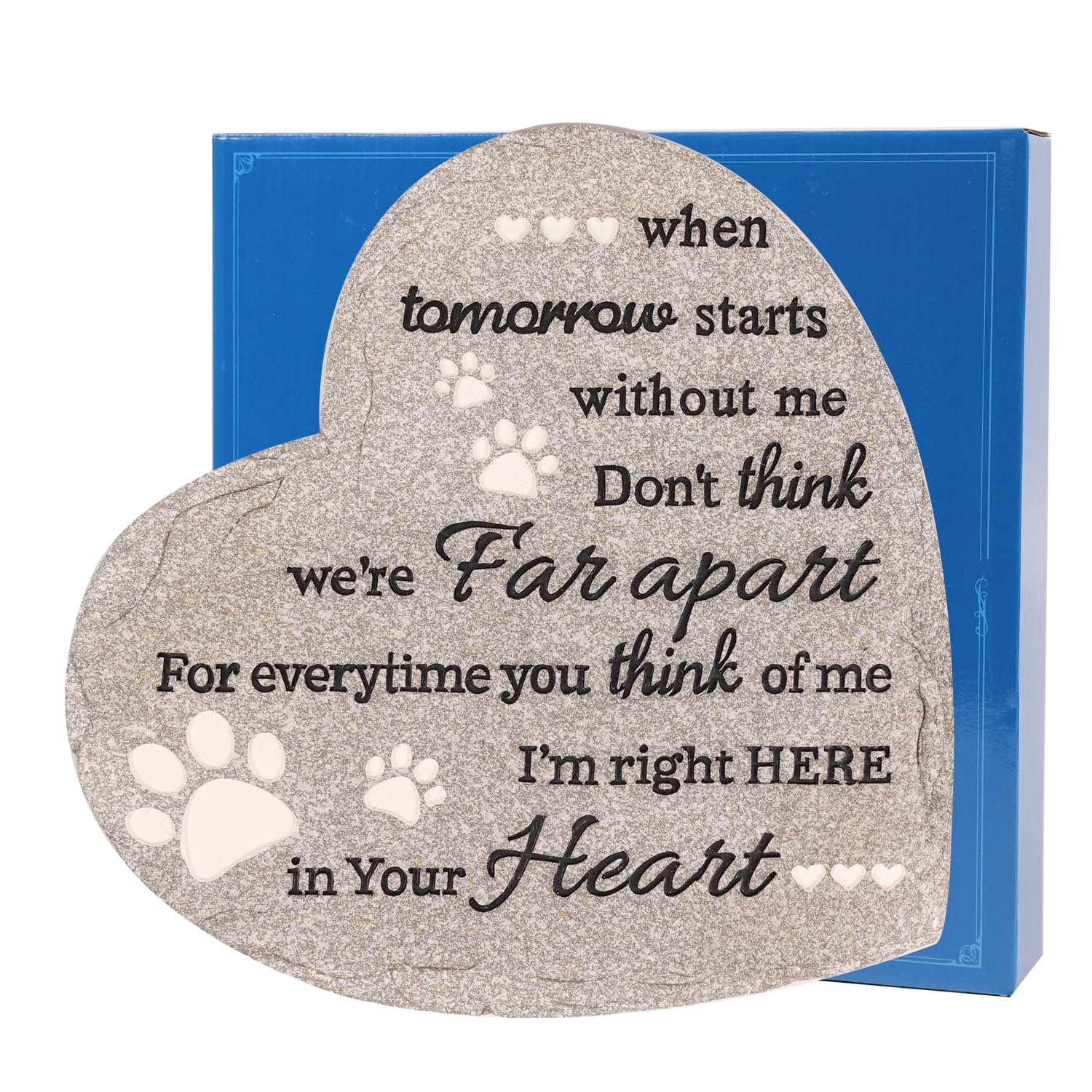 youdear memorials Pet Memorial Stone for Dogs Cats, 25 CM Dog Memorial Gifts for Loss of Dog, Heart Shaped Cat Memorial Stones, Pet Memorial Gifts for Dogs Cats, Pet Loss Sympathy Gift