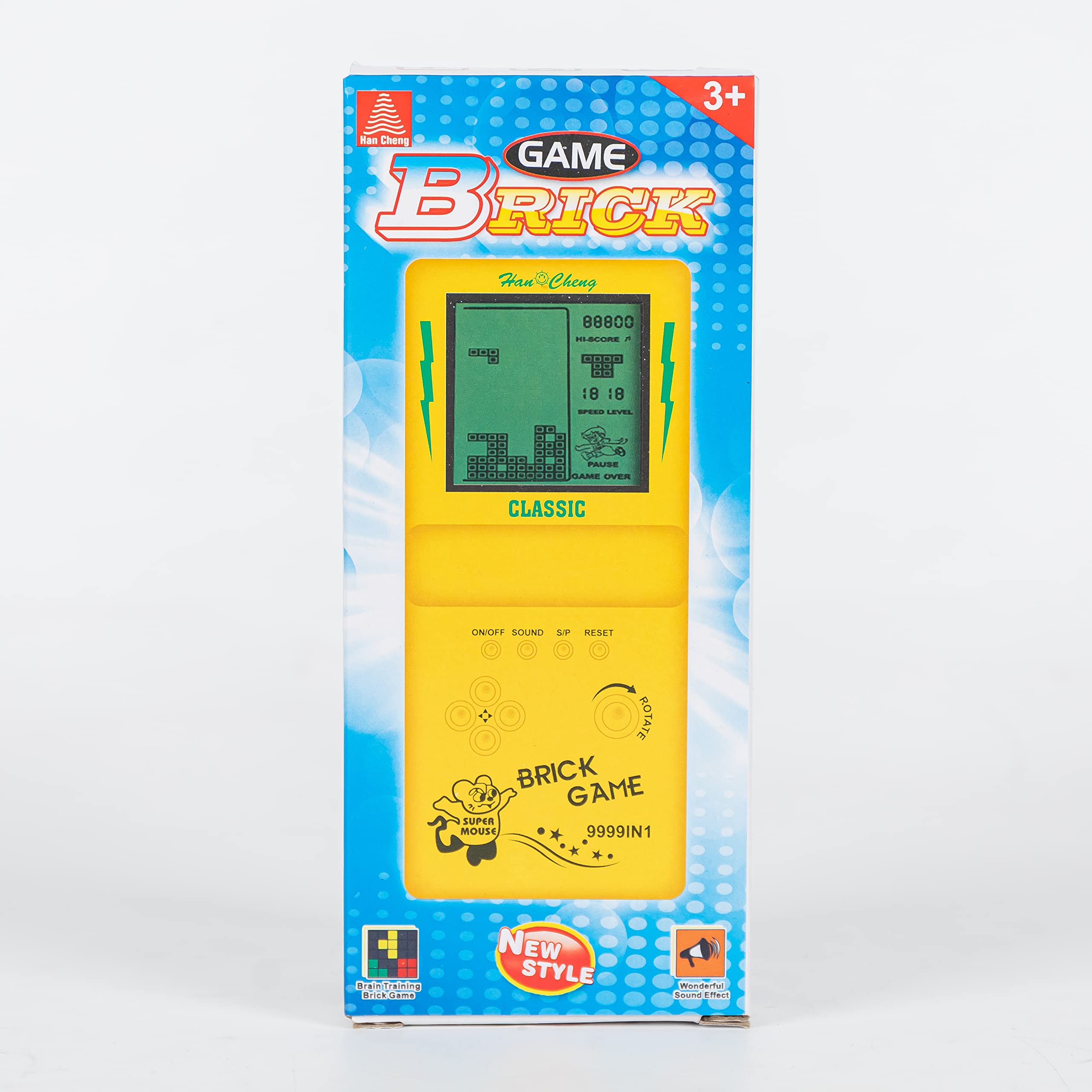 Retro Handheld Game Console,Brick Game Console,3.5-inch Large Screen Yellow Tank/Racing/Building Block Game,Built-in 23 Games