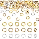 Beadthoven 90pcs 3 Colors Alloy Linking Rings 10mm O Rings Connectors Textured Closed Jump Rings Tibetan Style Circle Frames Links Jewelry Findings Spacers for DIY Necklace Bracelet Jewelry Making
